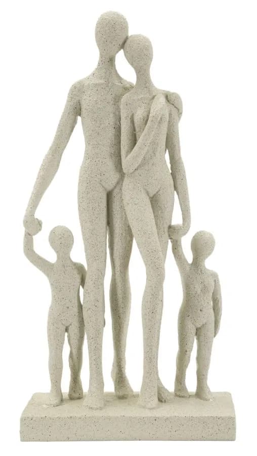 Dekoratívna soška Family Stons 30,5 cm krémová 1