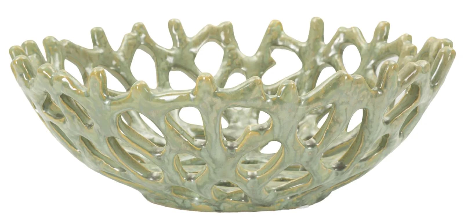 Keramická dekoratívna miska Coral 35 cm zelená 1