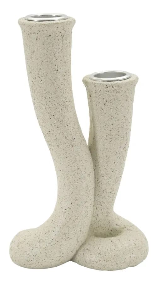 Dizajnový svietnik Stons 17,5 cm krémový 1
