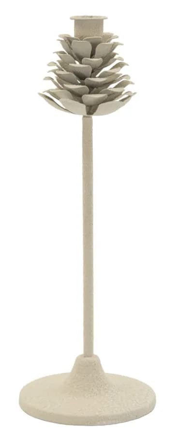 Kovový svietnik Pigna 33 cm krémový 1