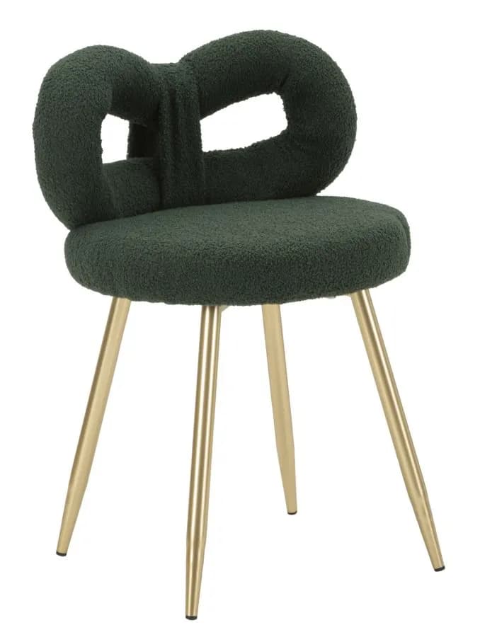 Dizajnová jedálenská stolička Ilary Mini bouclé zelená 1