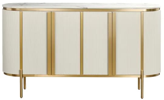 Komoda Stilig ST384 160 cm mramor/ecru/zlatá
