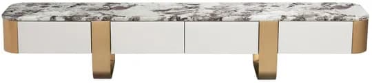 TV stolík Stilig ST922 200 cm biely/zlatý/mramor 1