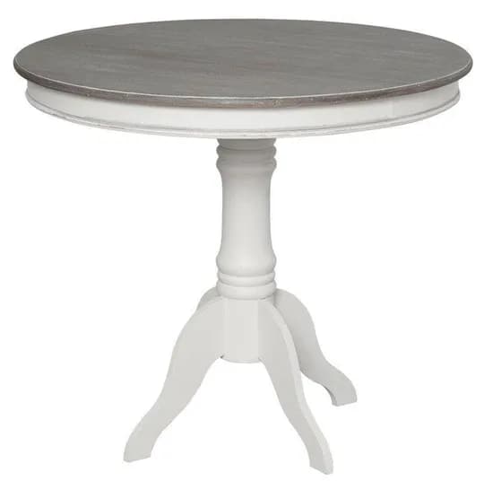 Okrúhly jedálenský stôl Rimini 90 cm z masívu biely/tmavohnedý