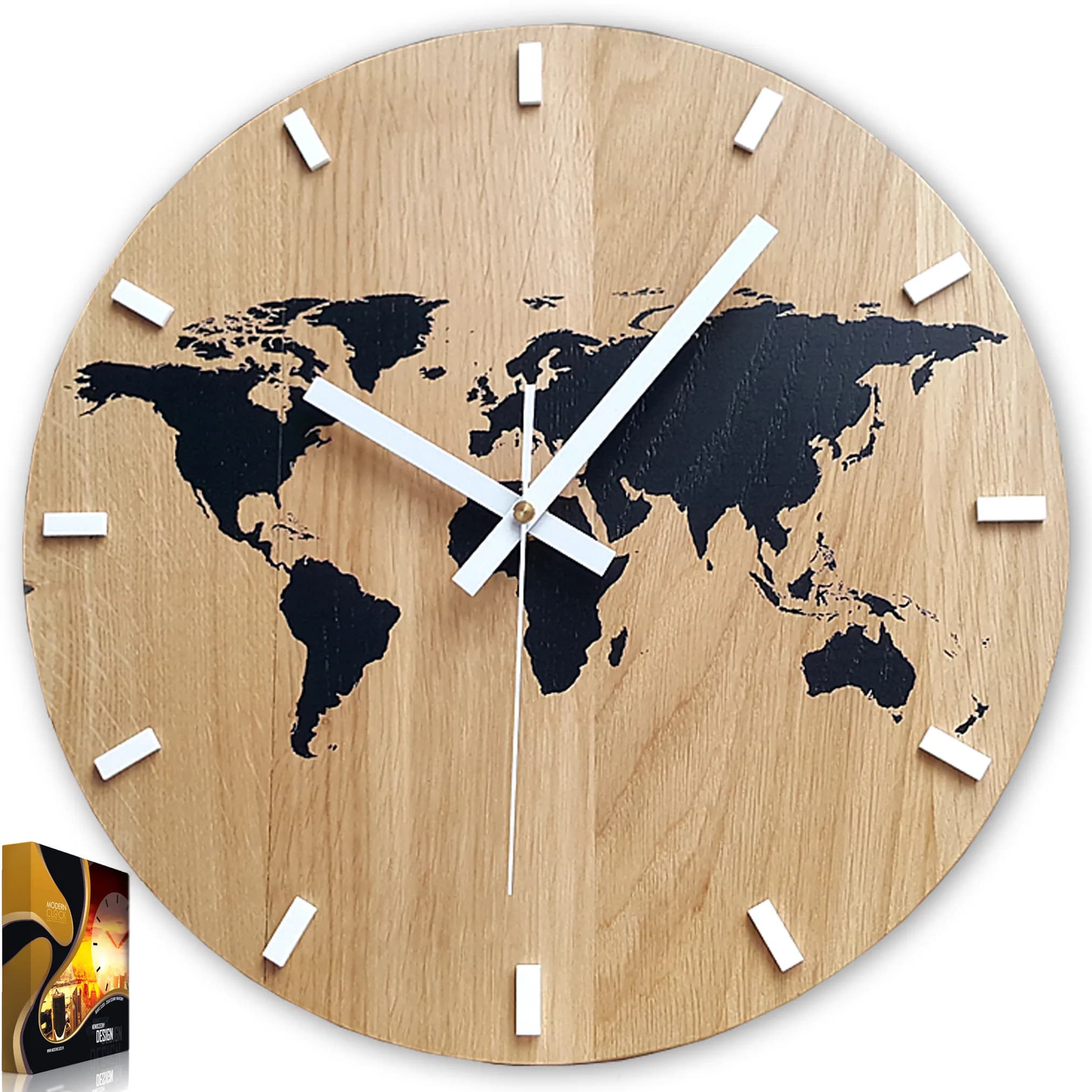 Nástenné hodiny World Wood čierne 1