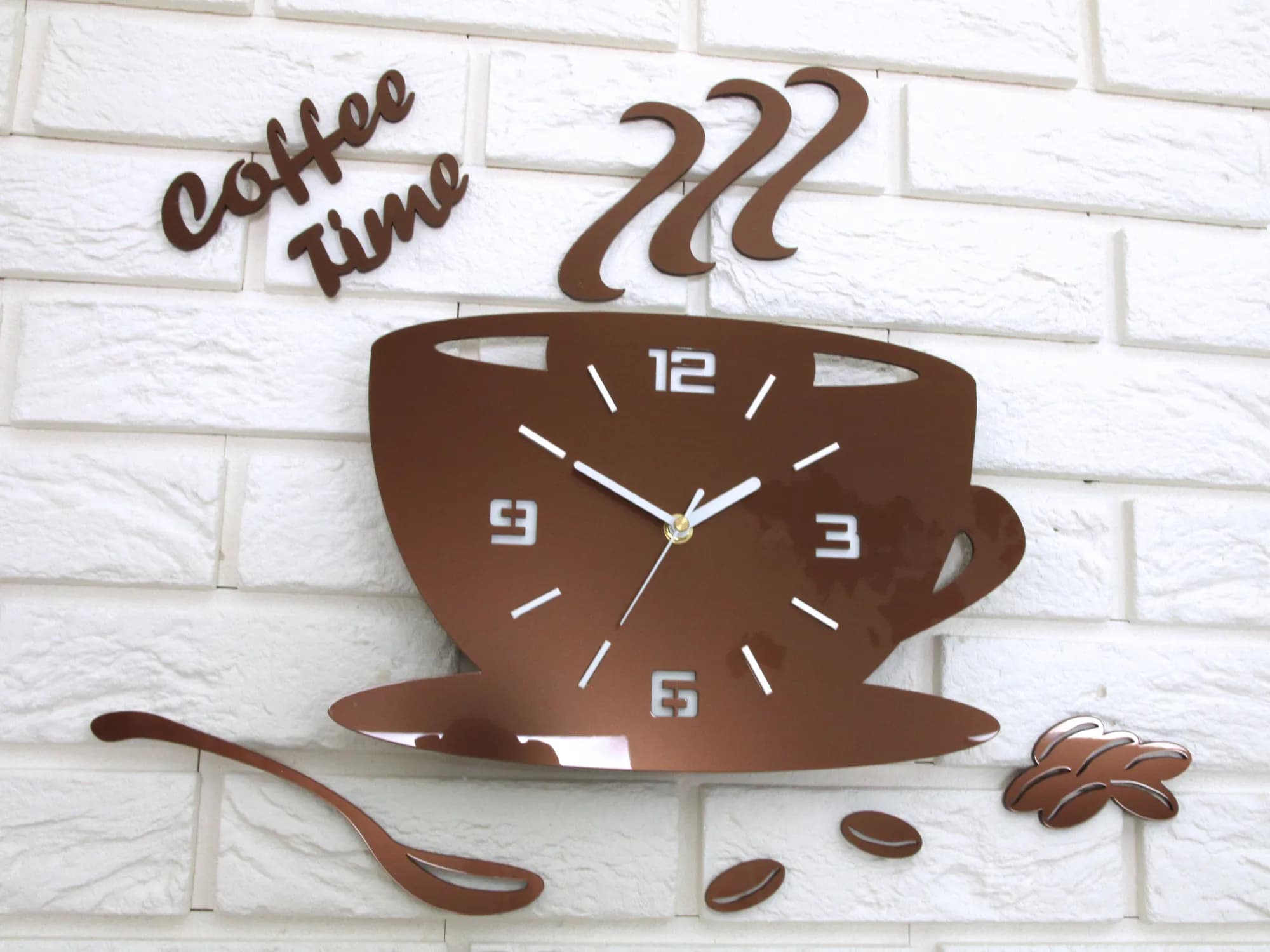 Nástenné hodiny Coffee hnedá
