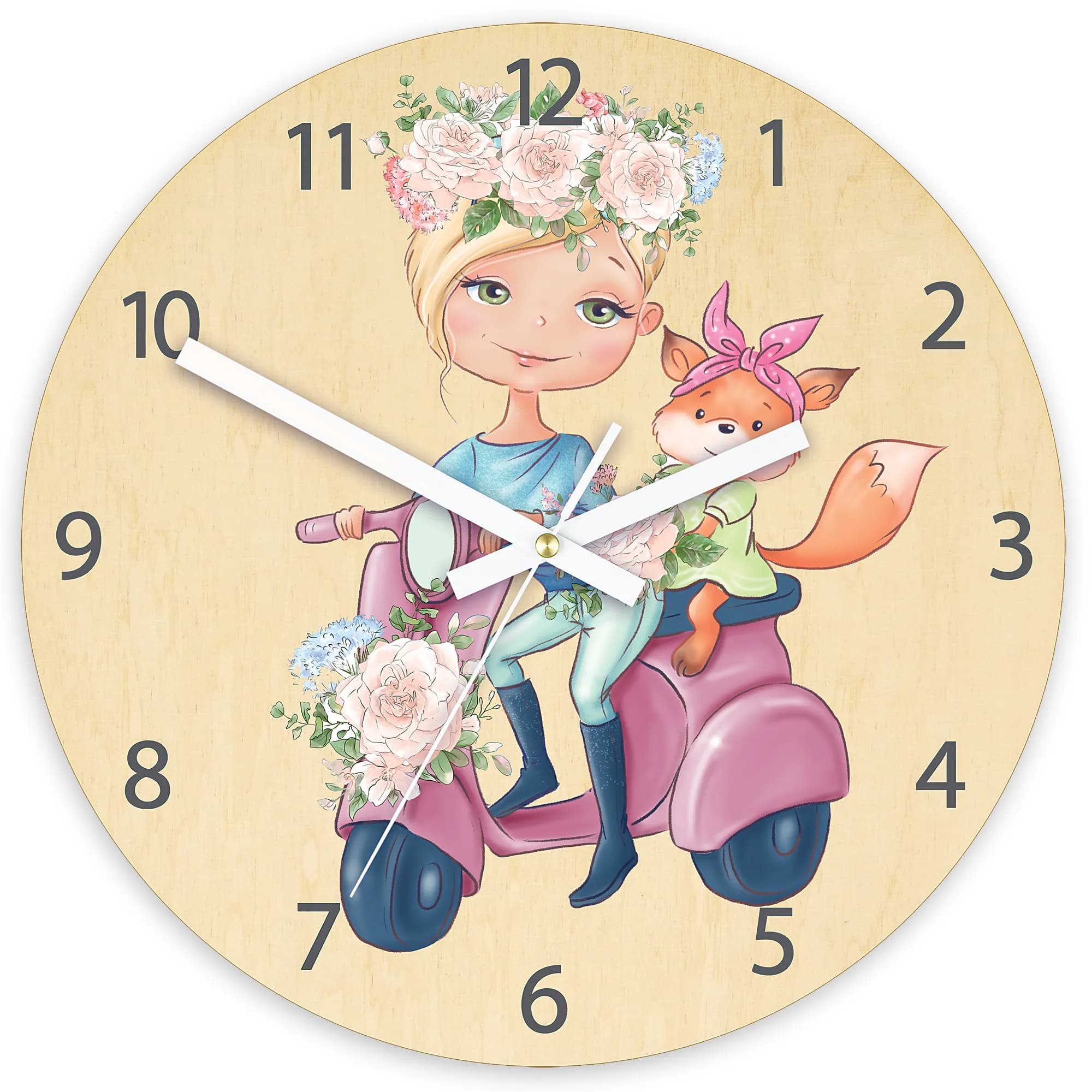 Detské nástenné hodiny Ami Motorka 30 cm viacfarebné 1