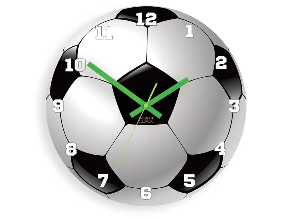 Detské nástenné hodiny Futbal 30 cm čiernobiele 1