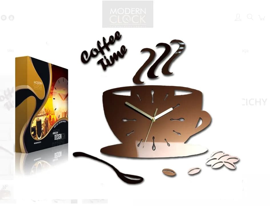 Nástenné hodiny Coffe medené