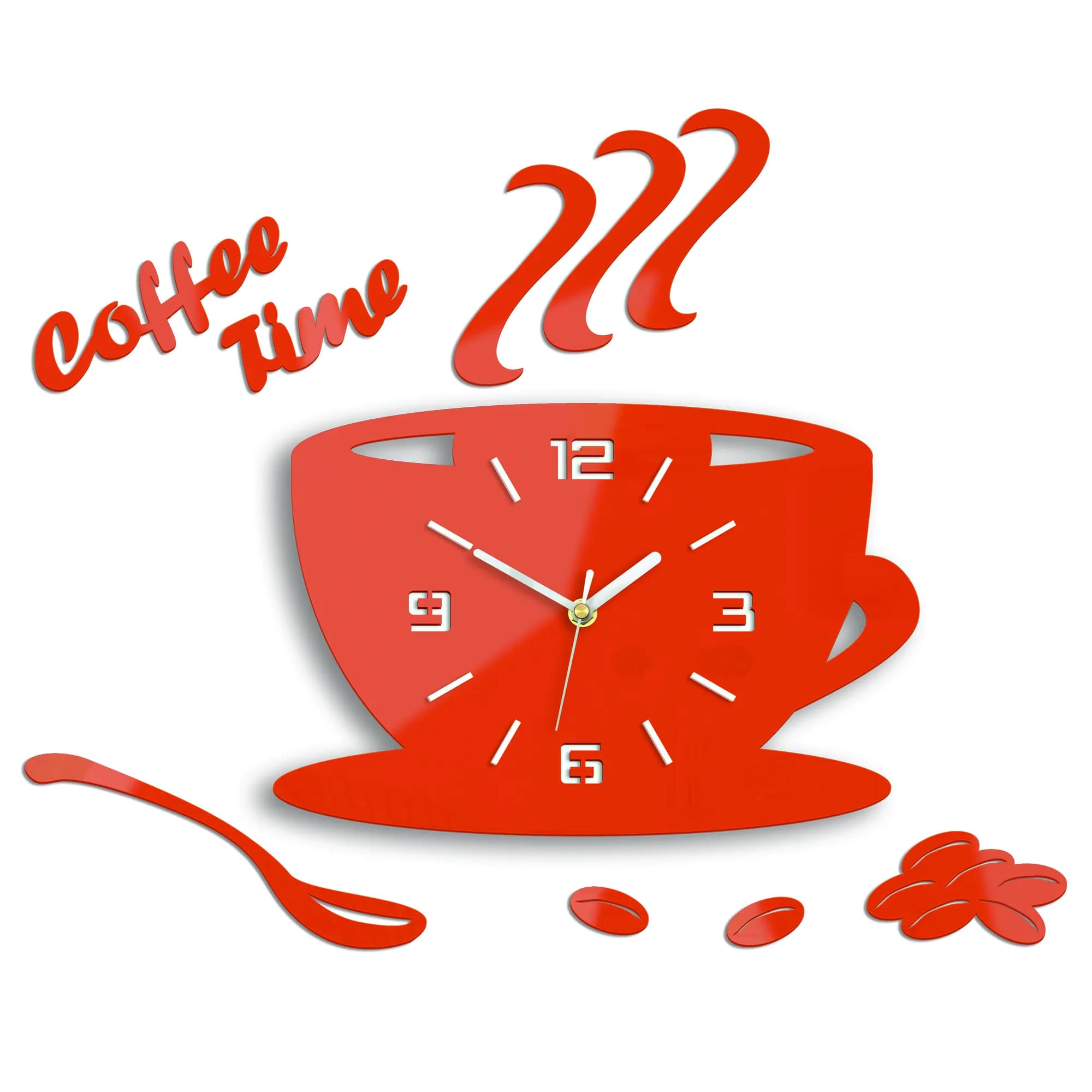 Nástenné hodiny Coffee oranžové 1