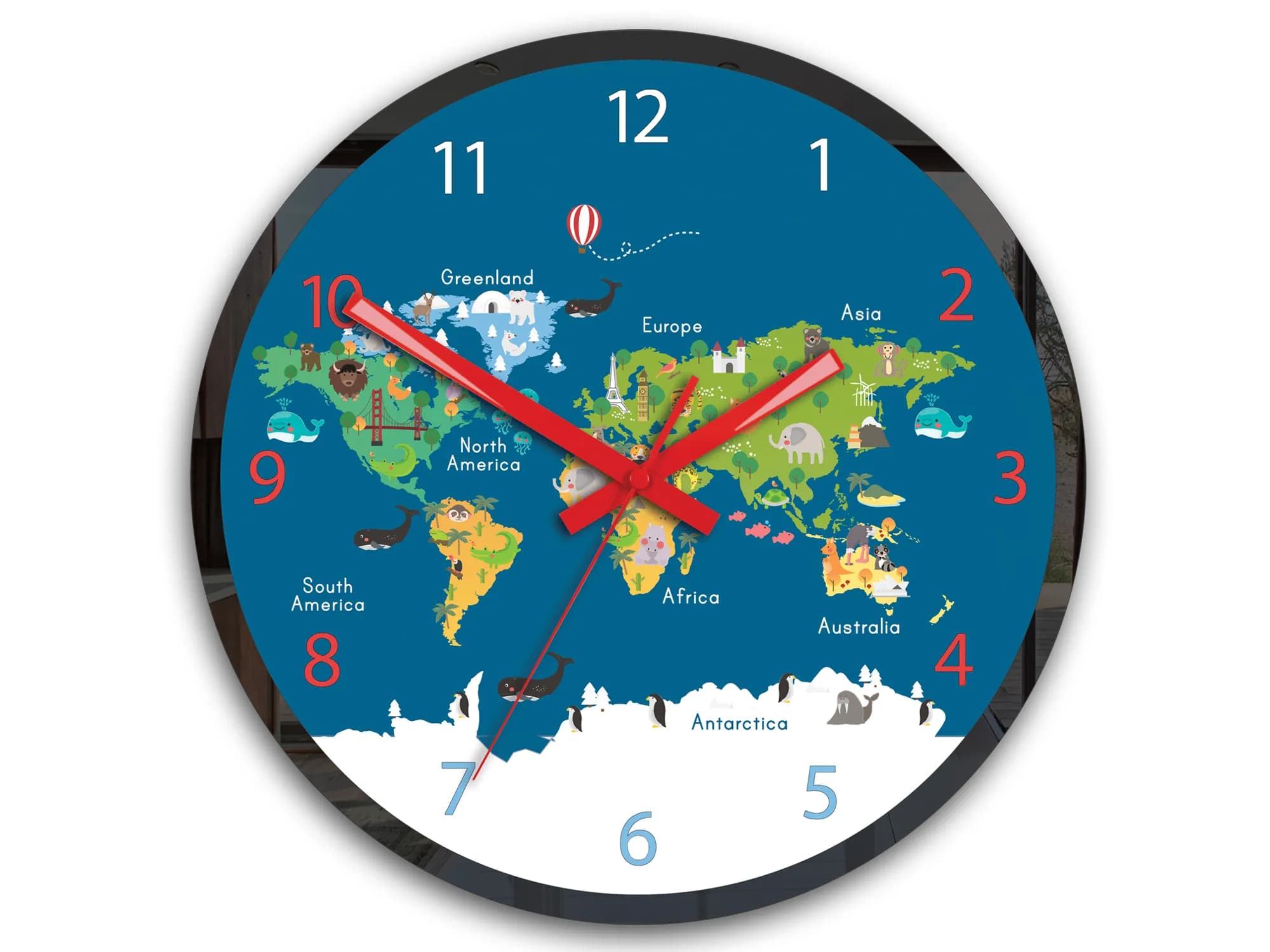 Detské nástenné hodiny Mirro Mapa sveta 30 cm viacfarebné 1