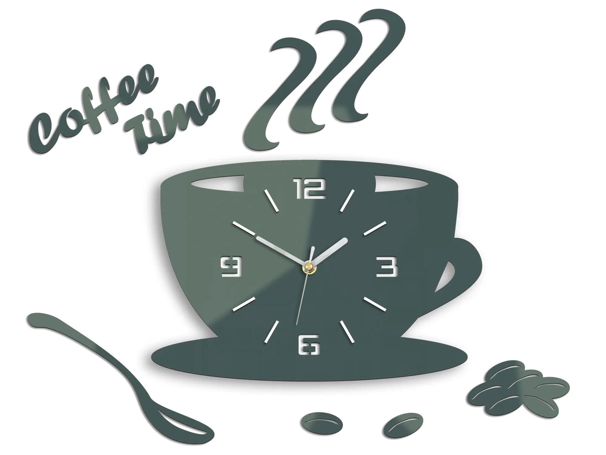 Nástenné hodiny Coffee šedé