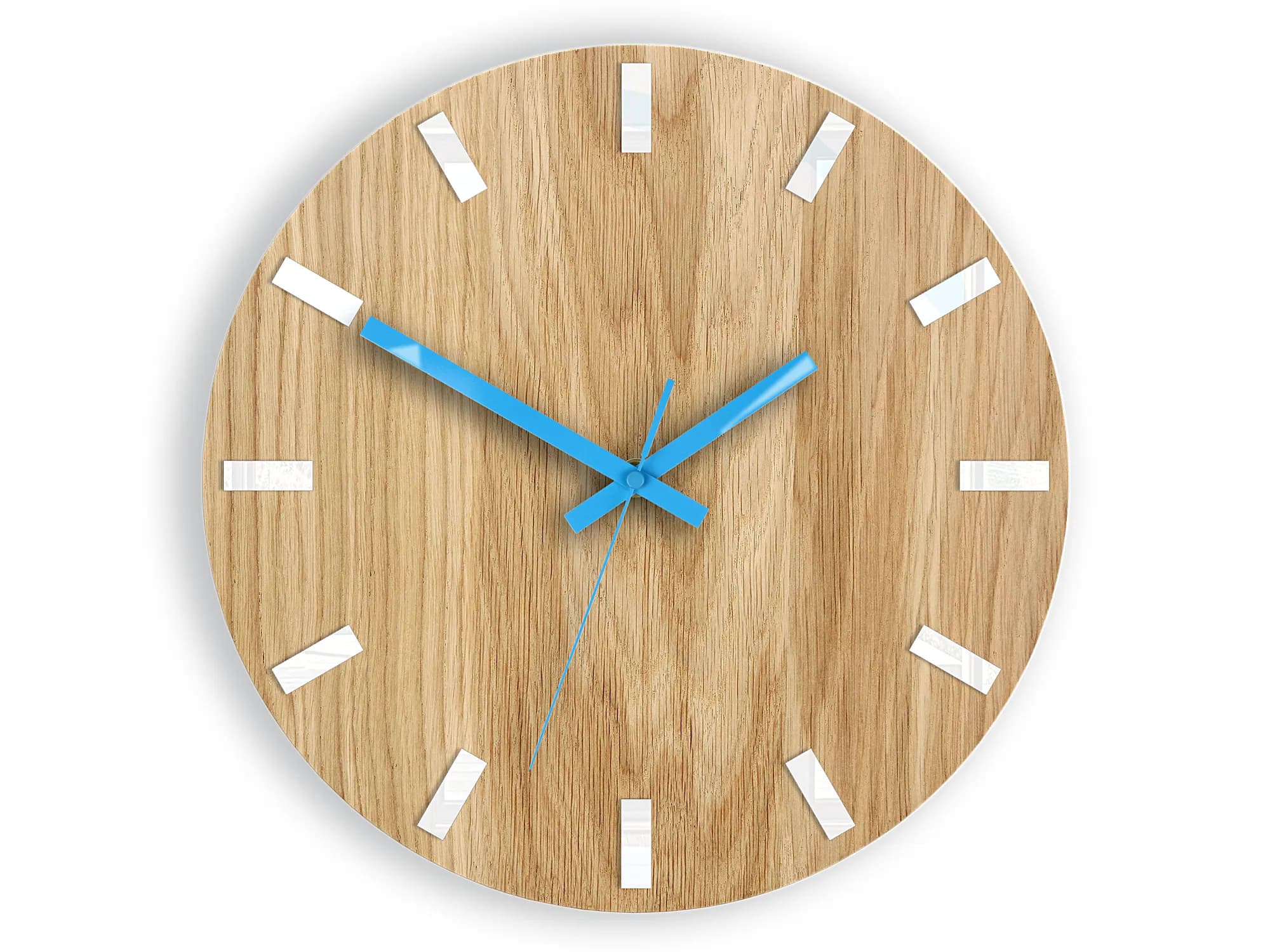 Nástenné hodiny Simple Oak hnedo-tyrkysové