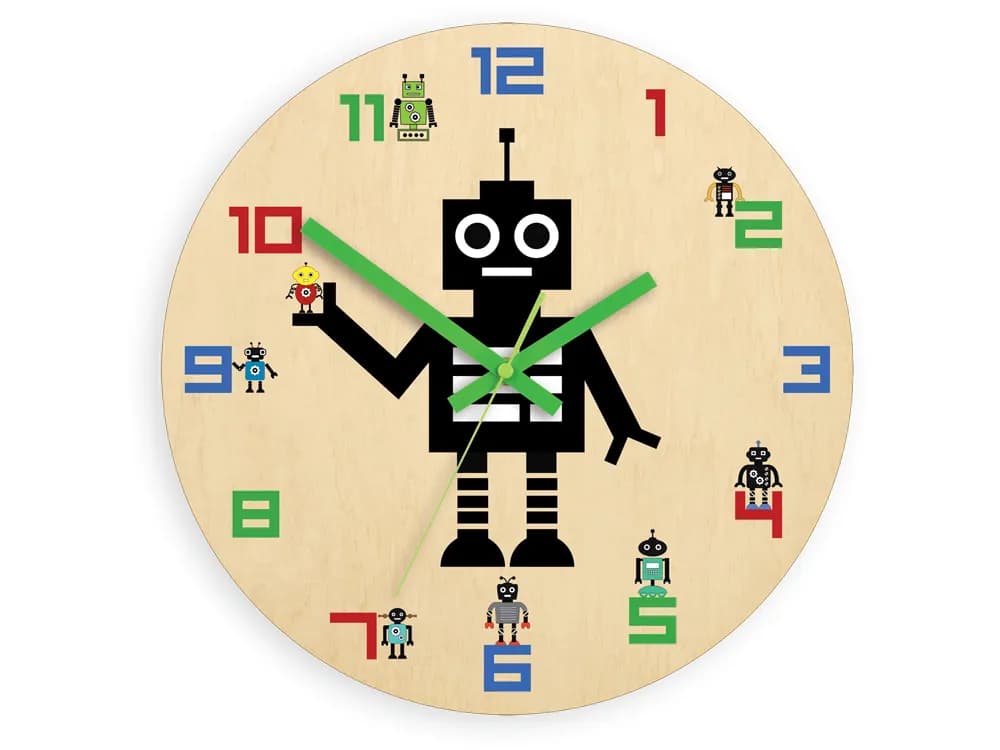 Detské nástenné hodiny Ami Robot 30 cm viacfarebné