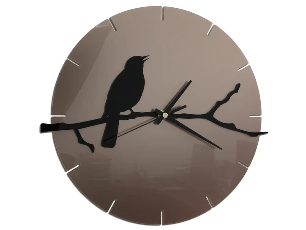 Nástenné hodiny Bird šedo-čierne 1