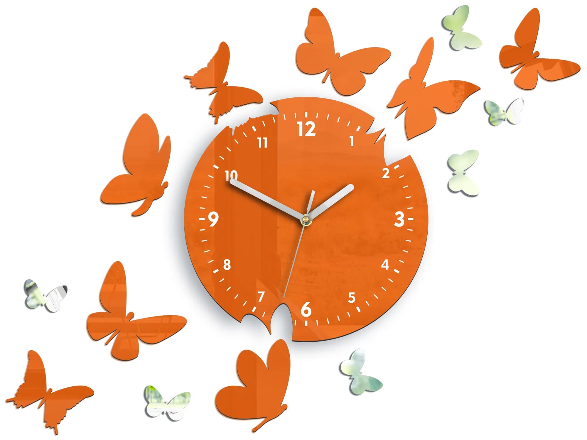 Nástenné hodiny Motyle 28 cm oranžové