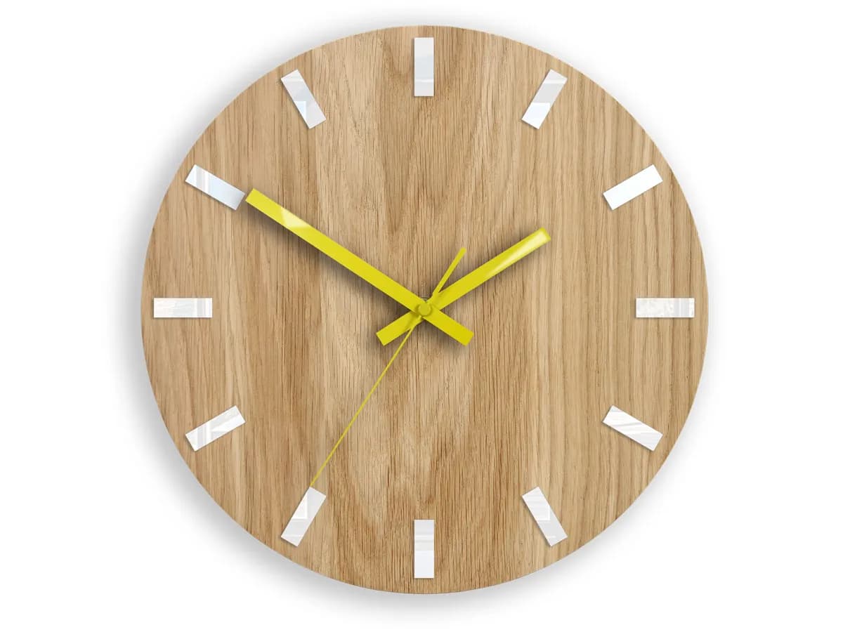 Nástenné hodiny Simple Oak hnedo-žlté 1