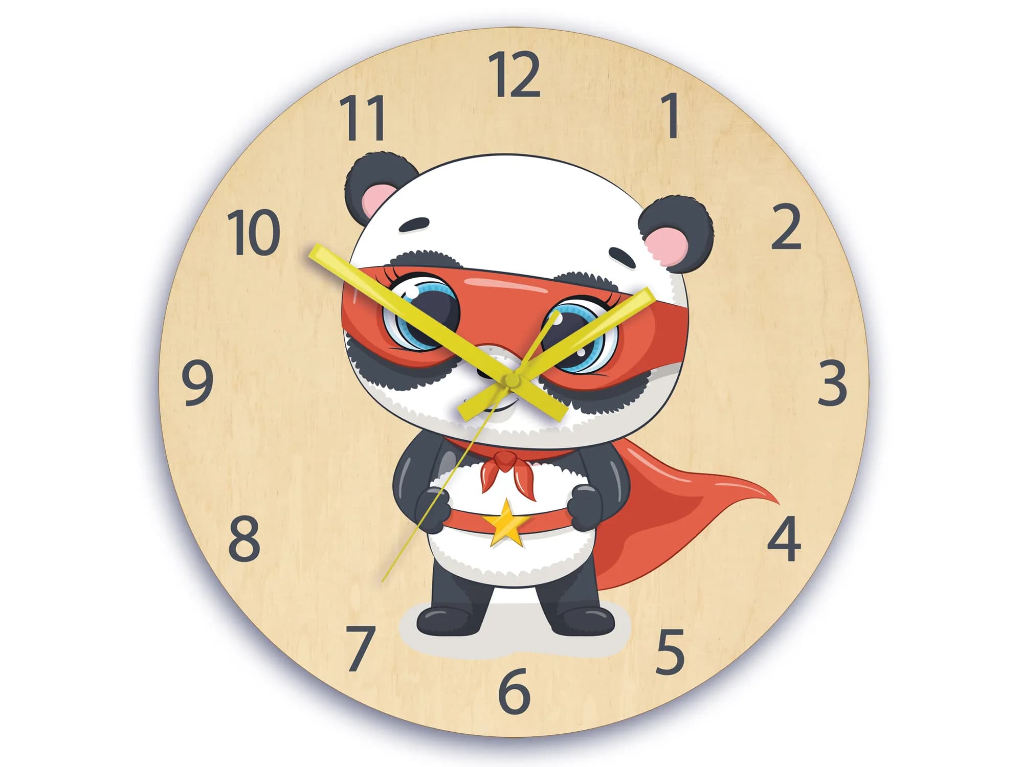 Detské nástenné hodiny Ami Panda hrdina 30 cm viacfarebné