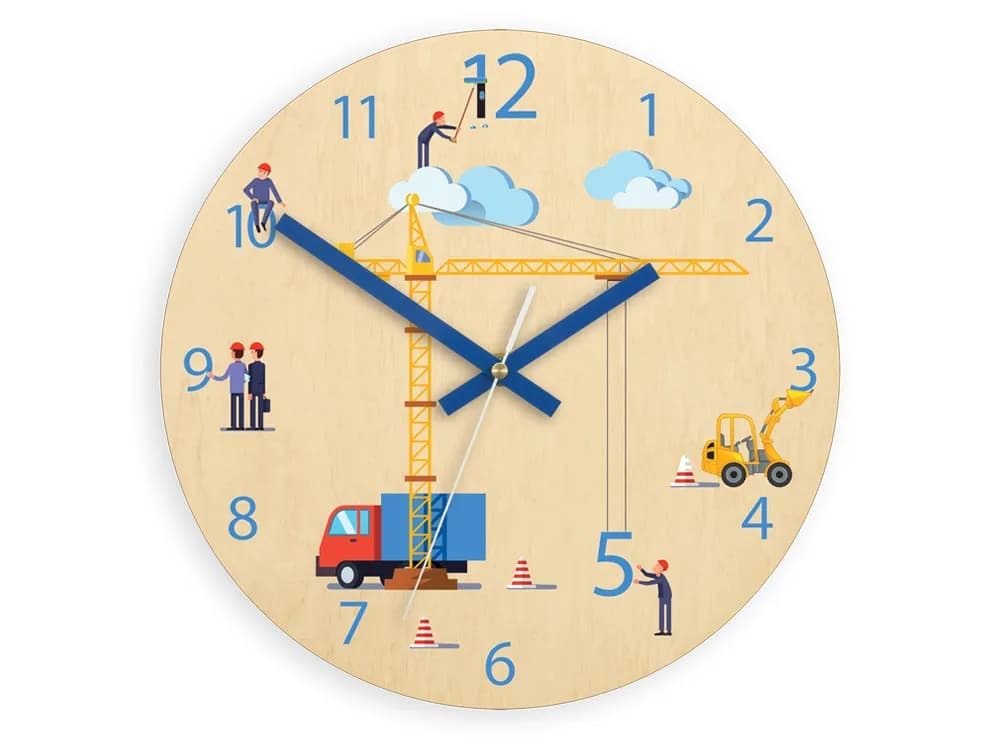 Detské nástenné hodiny Ami Stavenisko 30 cm viacfarebné 1