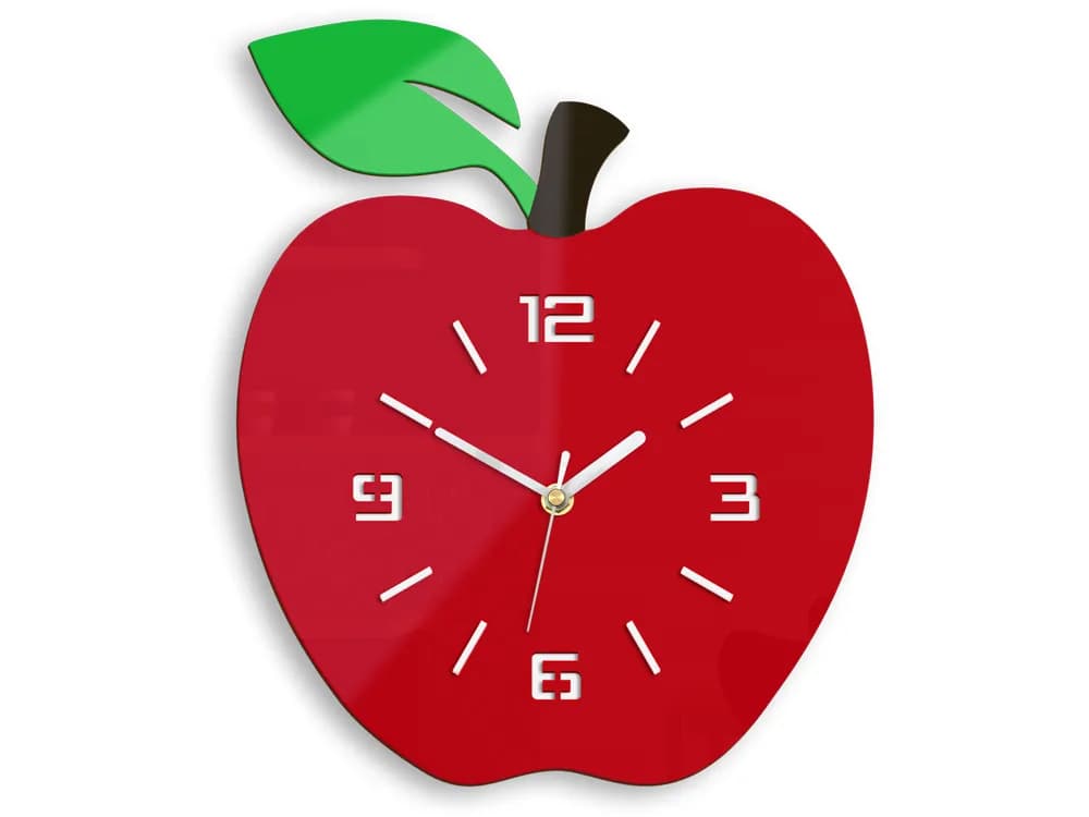 Nástenné hodiny Apple červené 1