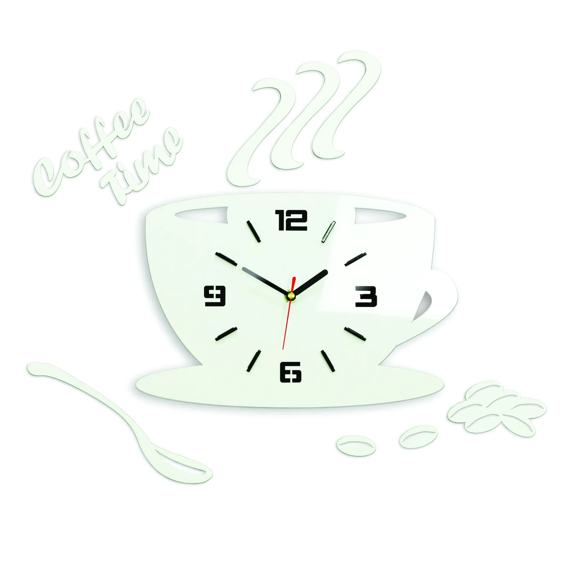 Nástenné hodiny Coffee biele 1