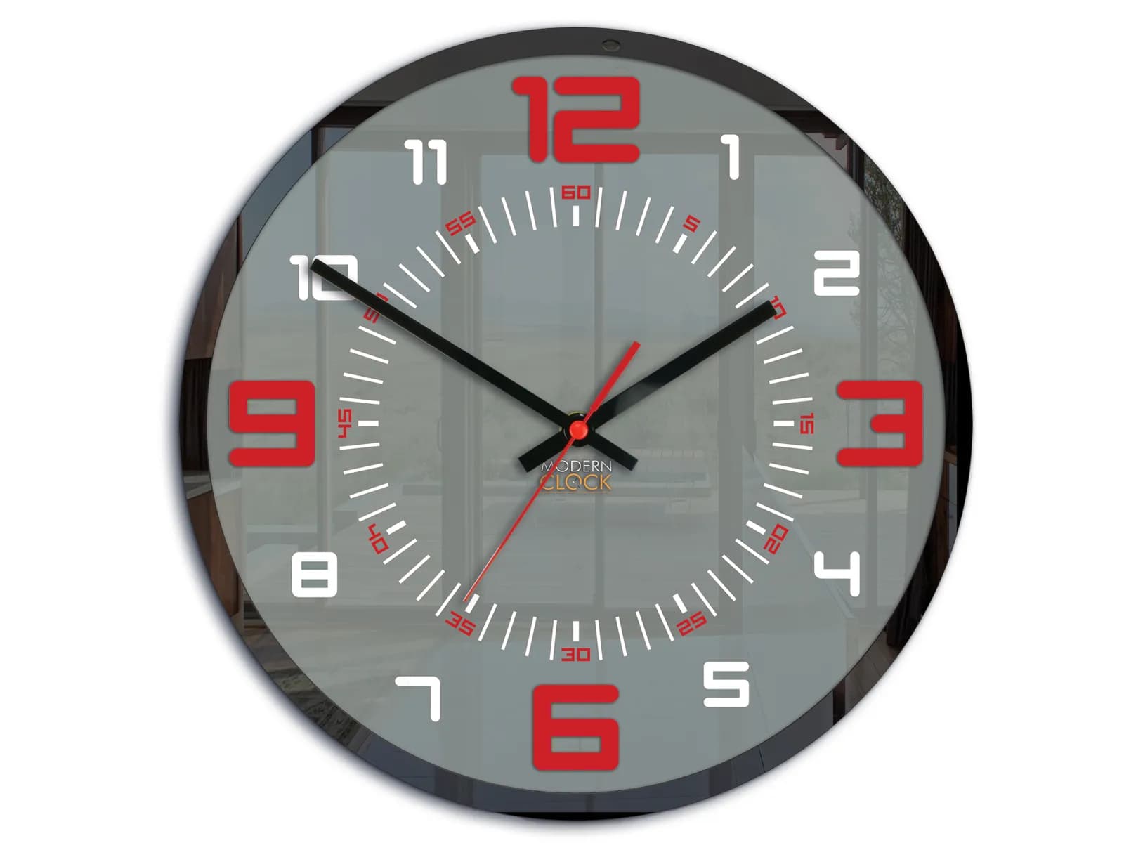 Nástenné hodiny Orion 30 cm červené/šedé 1