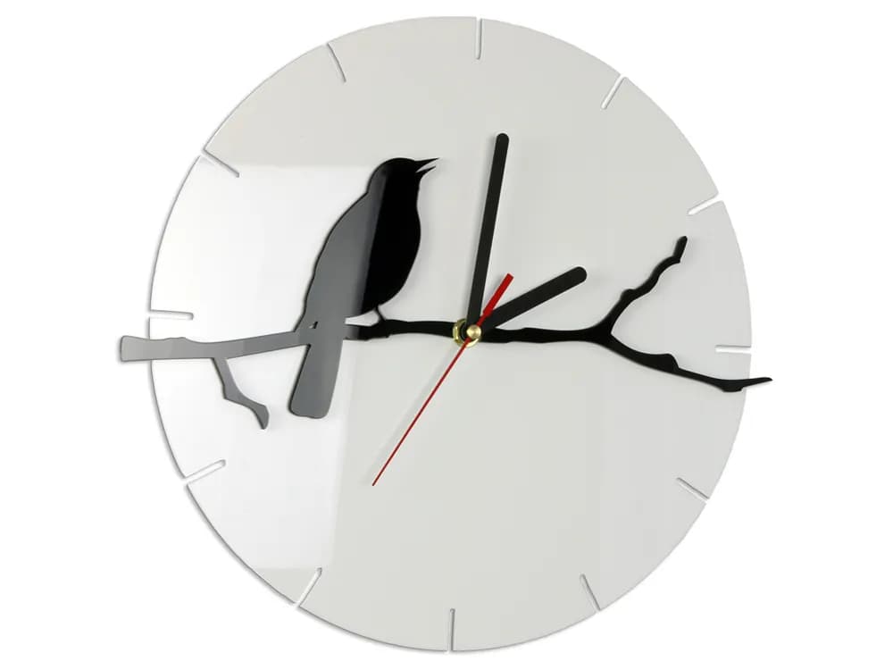 Nástenné hodiny Birdy 30 cm čierne/biele