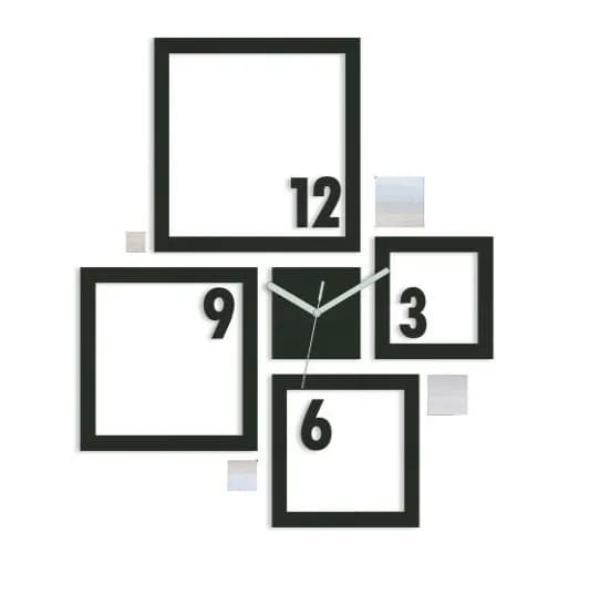 3D nalepovacie hodiny Quadrat wenge