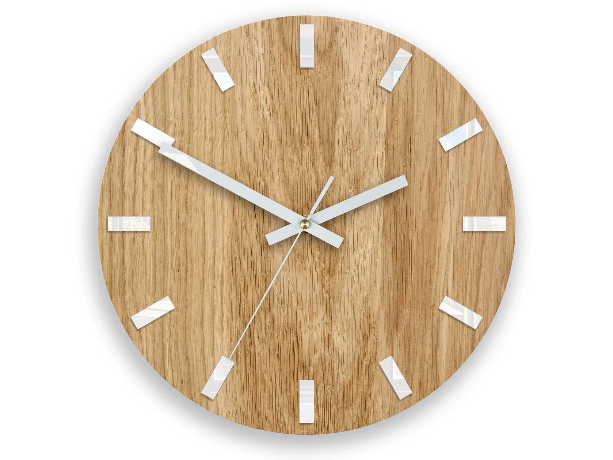 Nástenné hodiny Simple Oak hnedo-biele