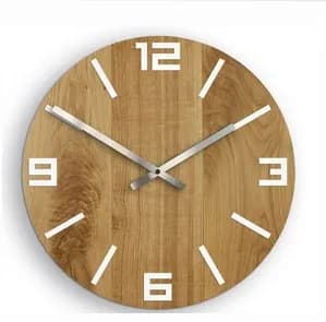 Drevené nástenné hodiny arabské 40 cm hnedé/strieborné 1