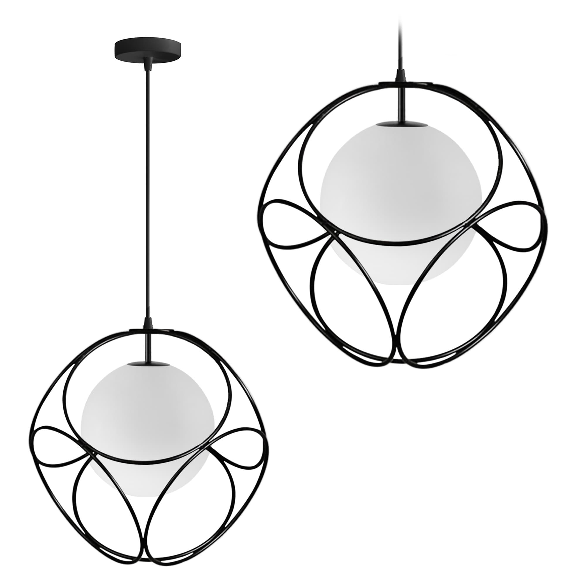 Závesná lampa LA BELLE V čierna/biela 1