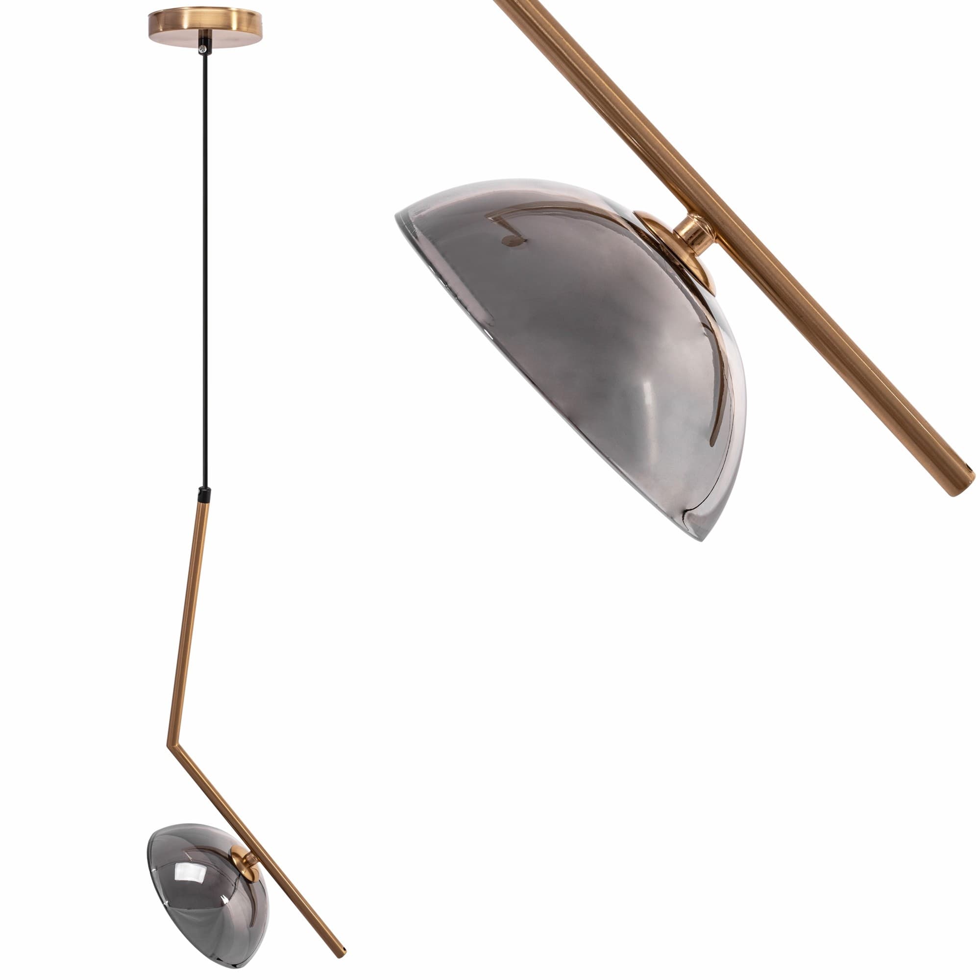Závesná lampa La Belle VII chrómová/medená 1
