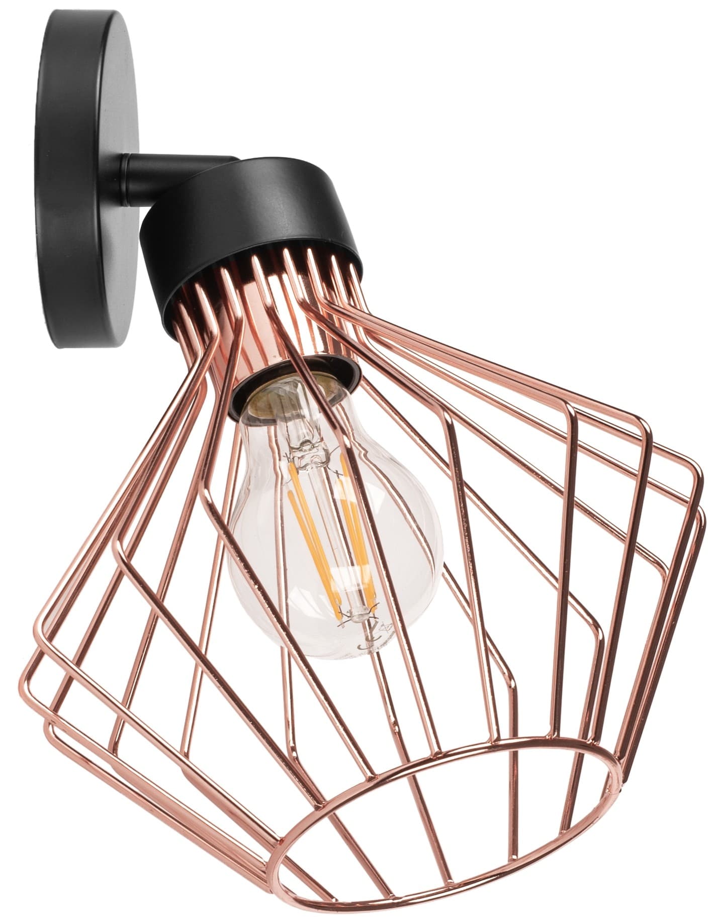 Nástenná lampa Eira ružovo zlatá/čierna