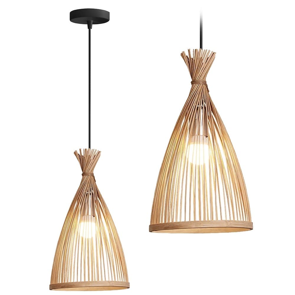 Závesná lampa La Belle Boho II čierna/hnedá 1