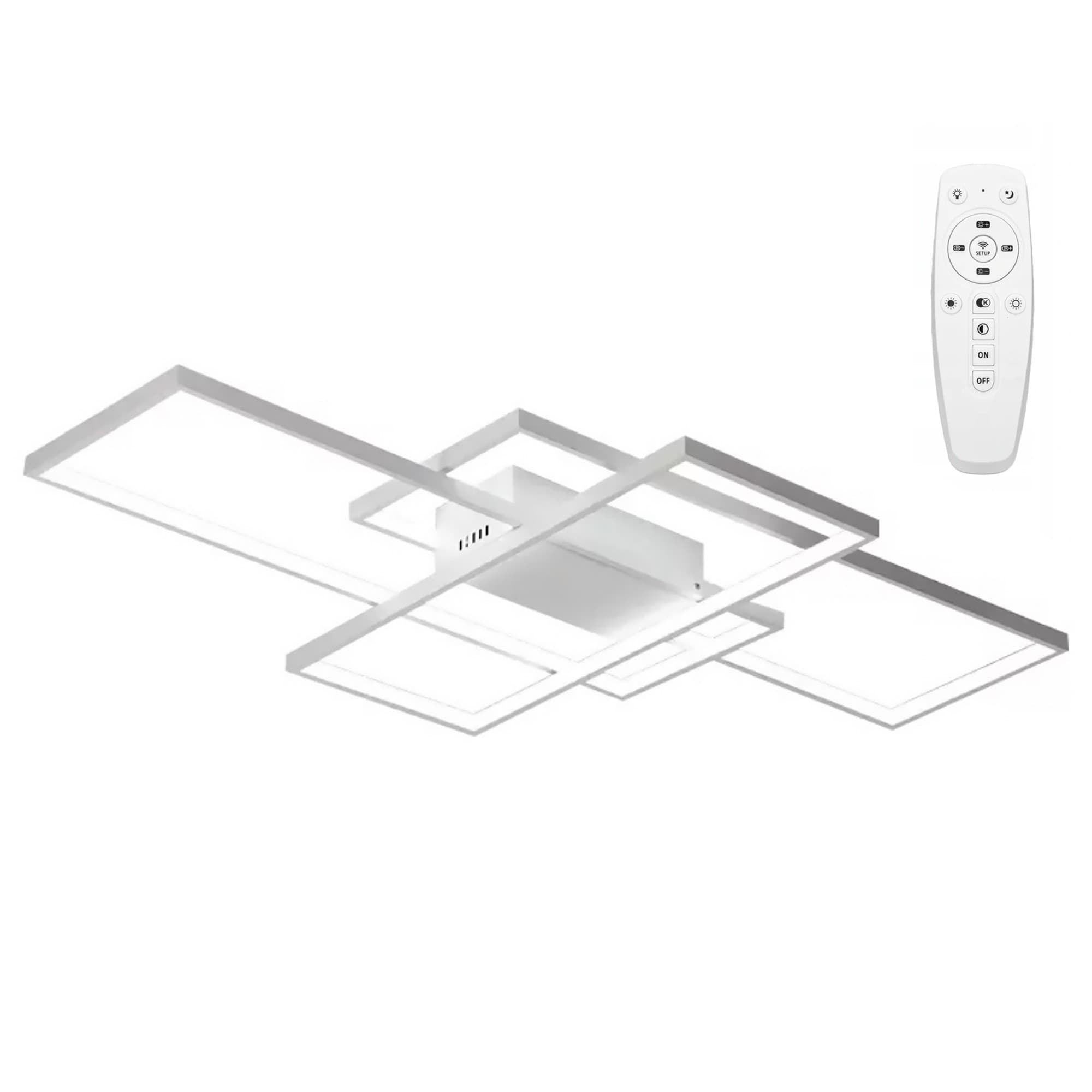 Stropné svietidlo LED Rectangle + ovládač biele