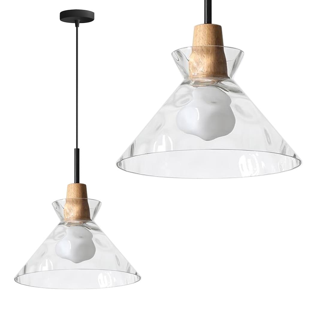 Závesná lampa La Belle XXIV čierna/bambus 1