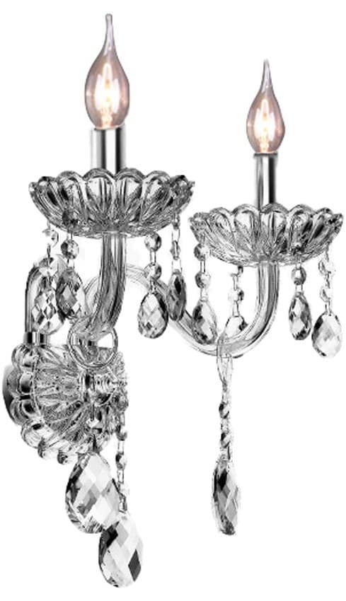 Krištáľová nástenná lampa 300757 strieborná 1