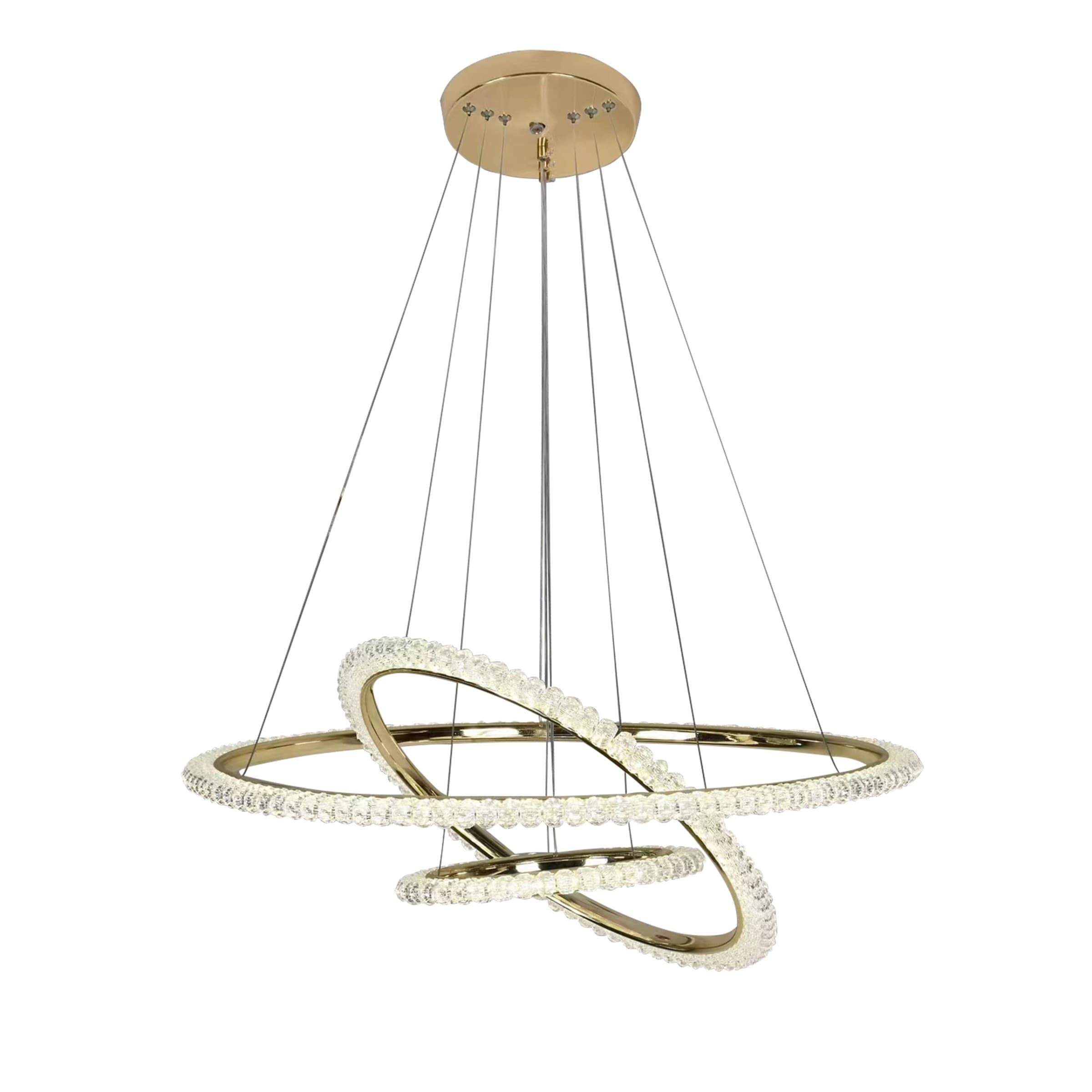 Krištáľový závesný LED luster G036-CP zlatý/neutrálna biela 1
