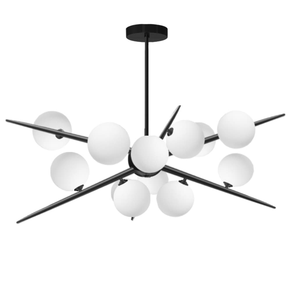 Závesná lampa La Belle XXXVIII biela/čierna