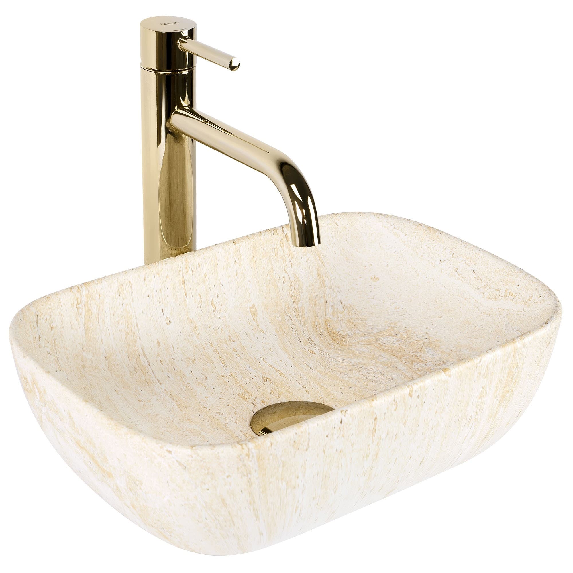 Umývadlo na dosku Rea Belinda Mini 36 cm travertín
