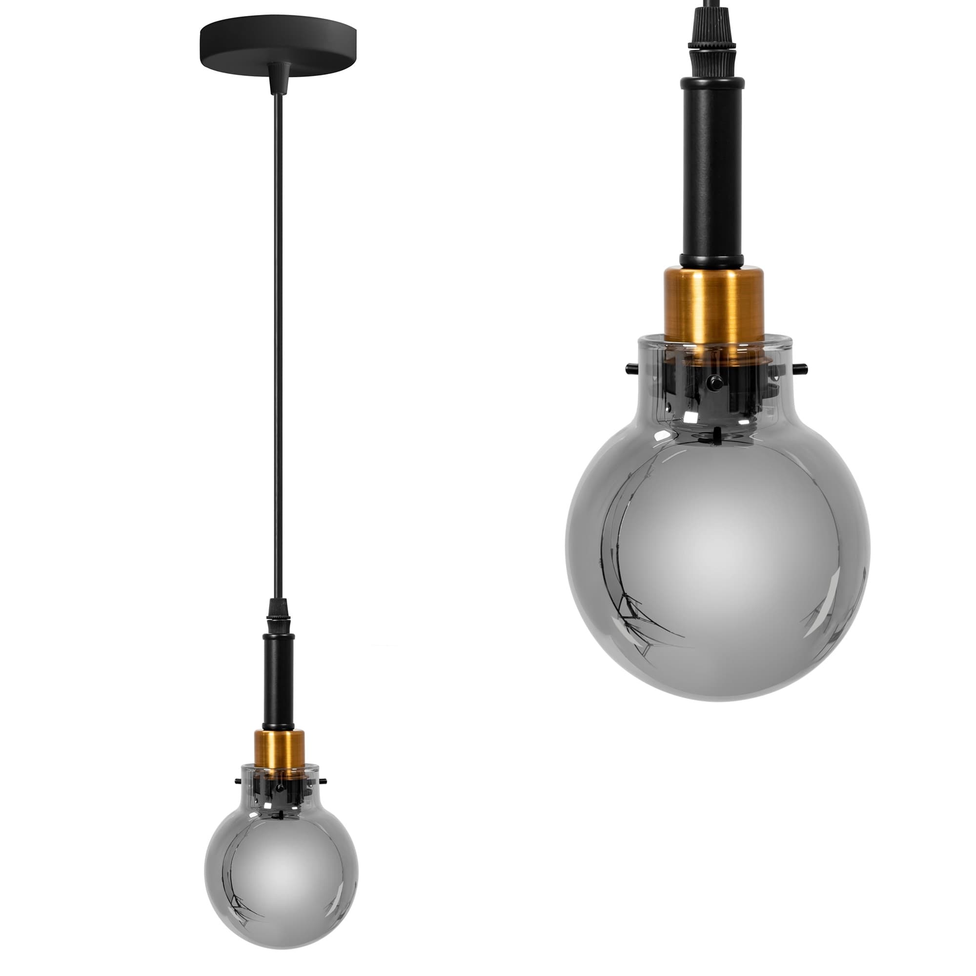 Závesná lampa La Belle IX čierna/zlatá