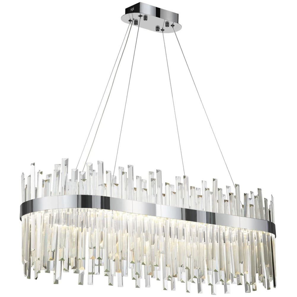 Závesný LED krištáľový luster APP1514-CP80 strieborný/neutrálna biela