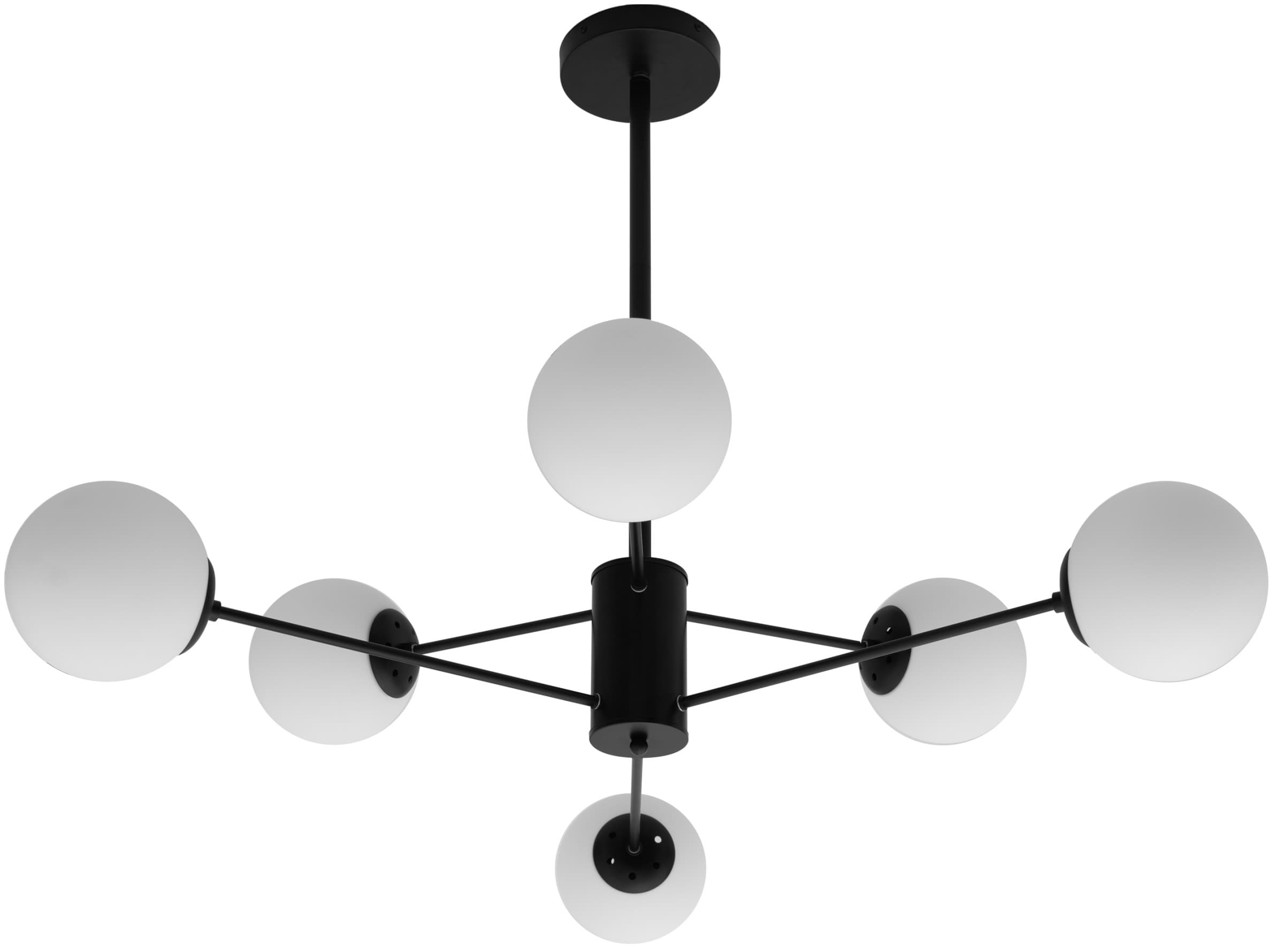Stropné kovové svietidlo Industriálne 6 APP262-6C čierne 1
