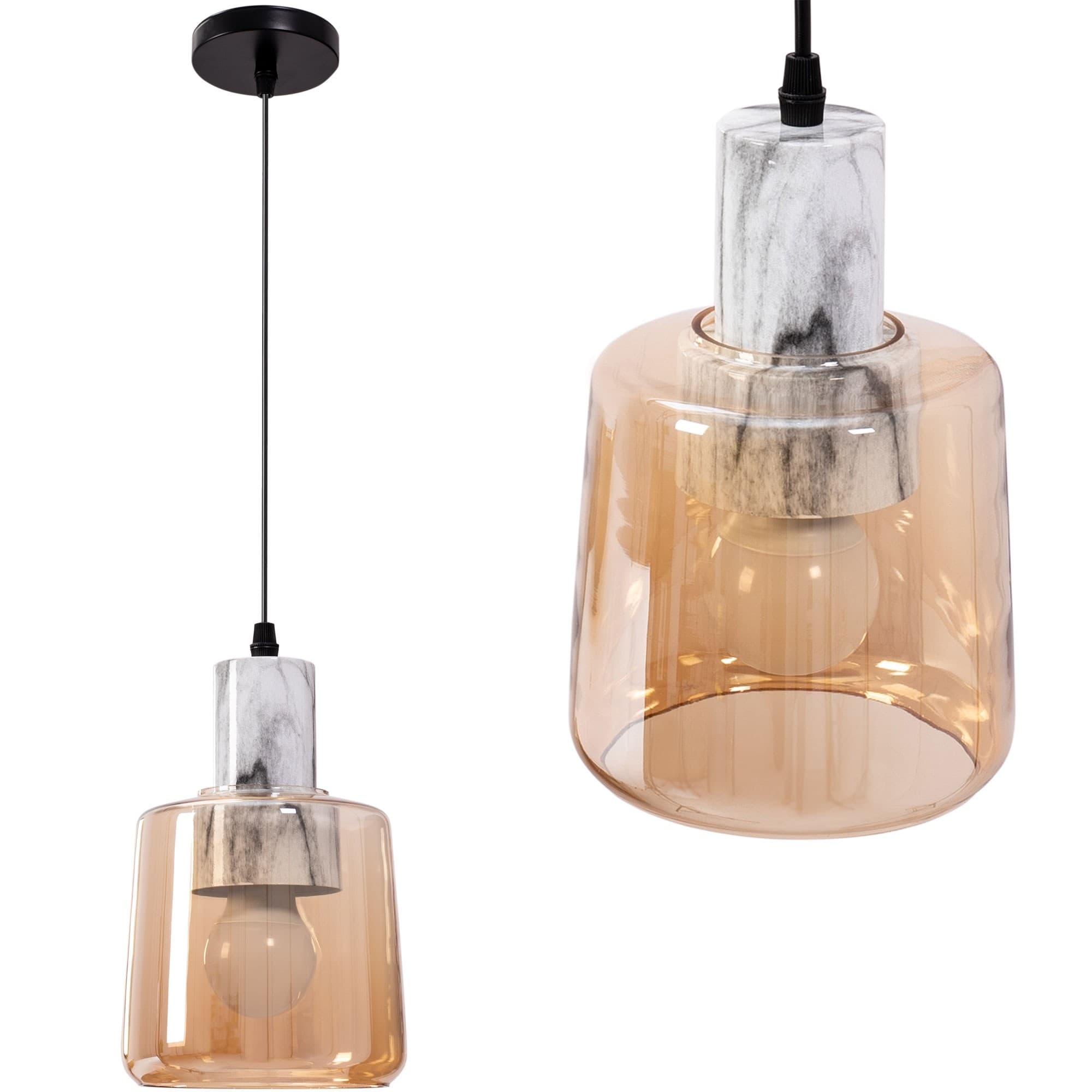 Závesná lampa LA BELLE II ružová/mramor 1