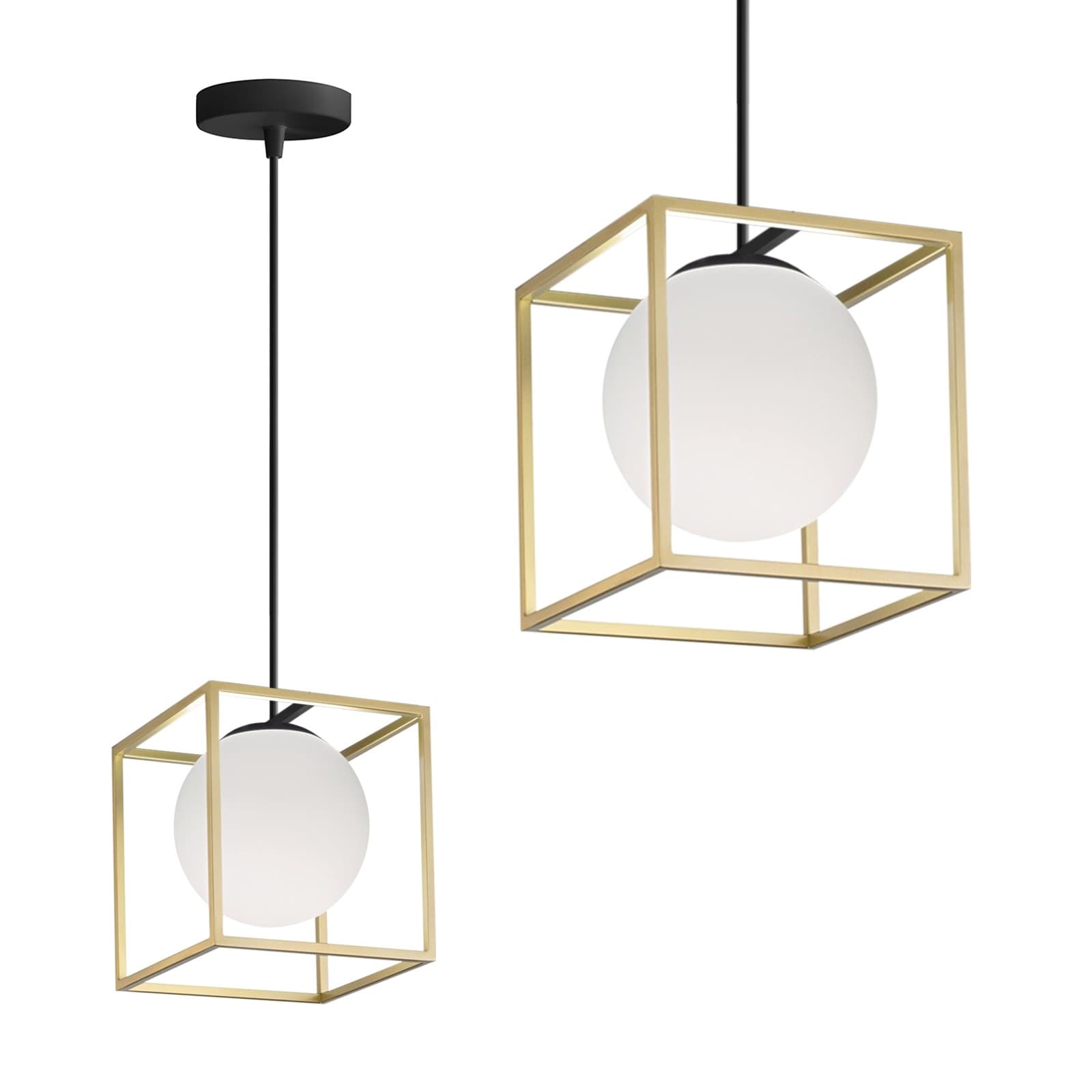 Závesná lampa La Belle XVII zlatá/biela 1