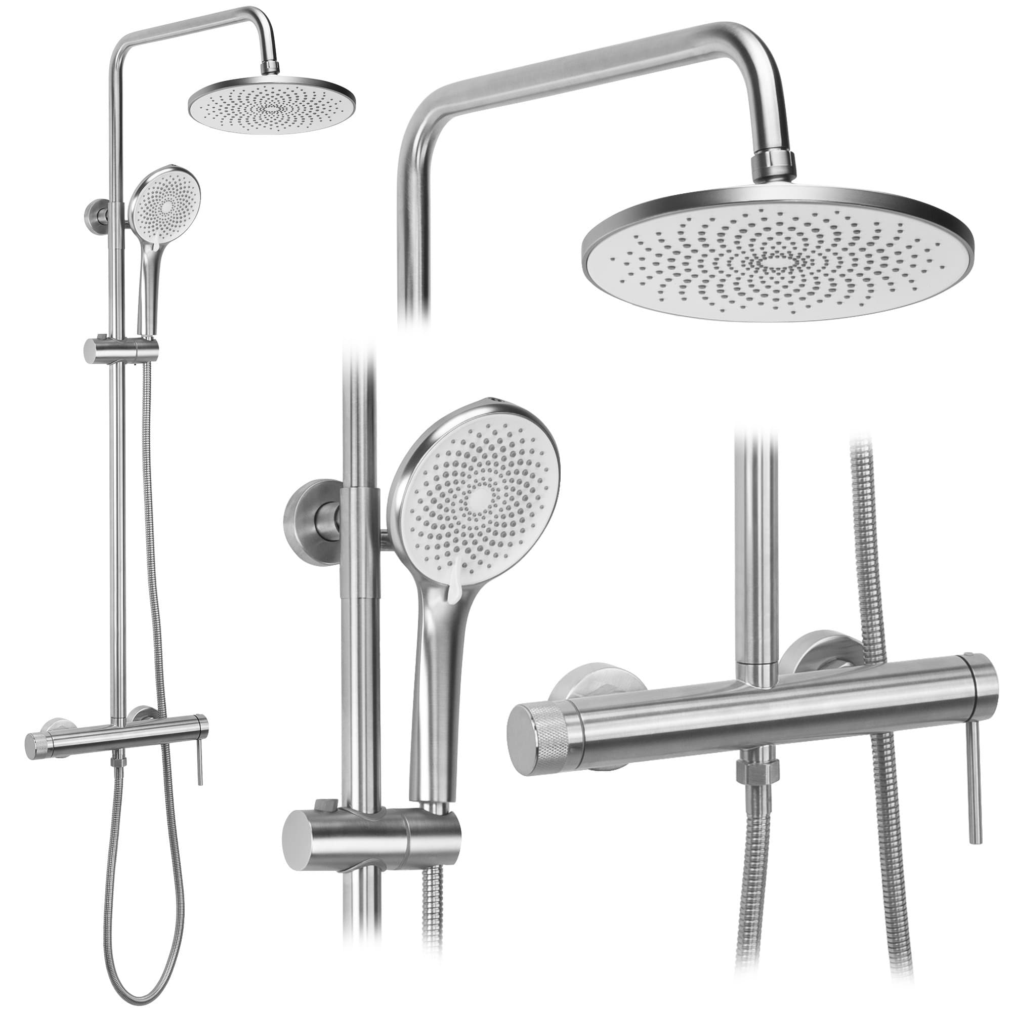 Sprchový set Rea Foss Clif nikel strieborný