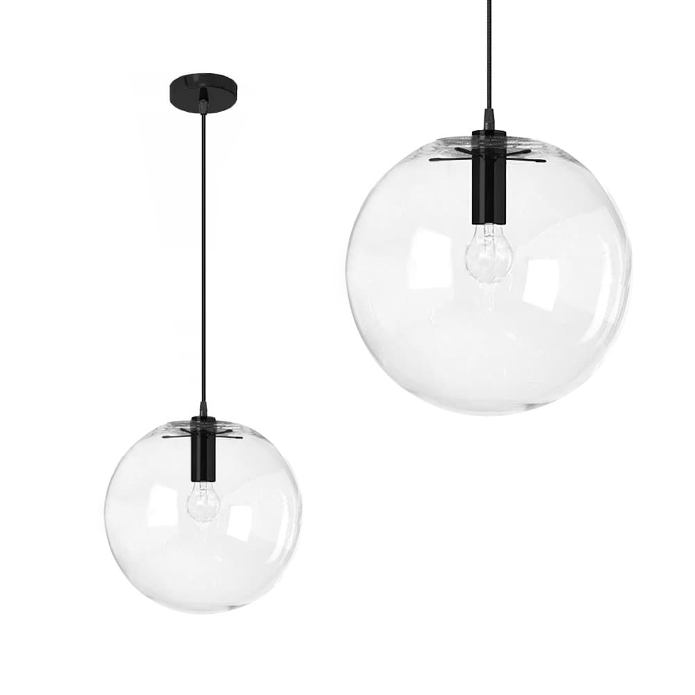 Stropné svietidlo Lassi Black 20 cm transparentné