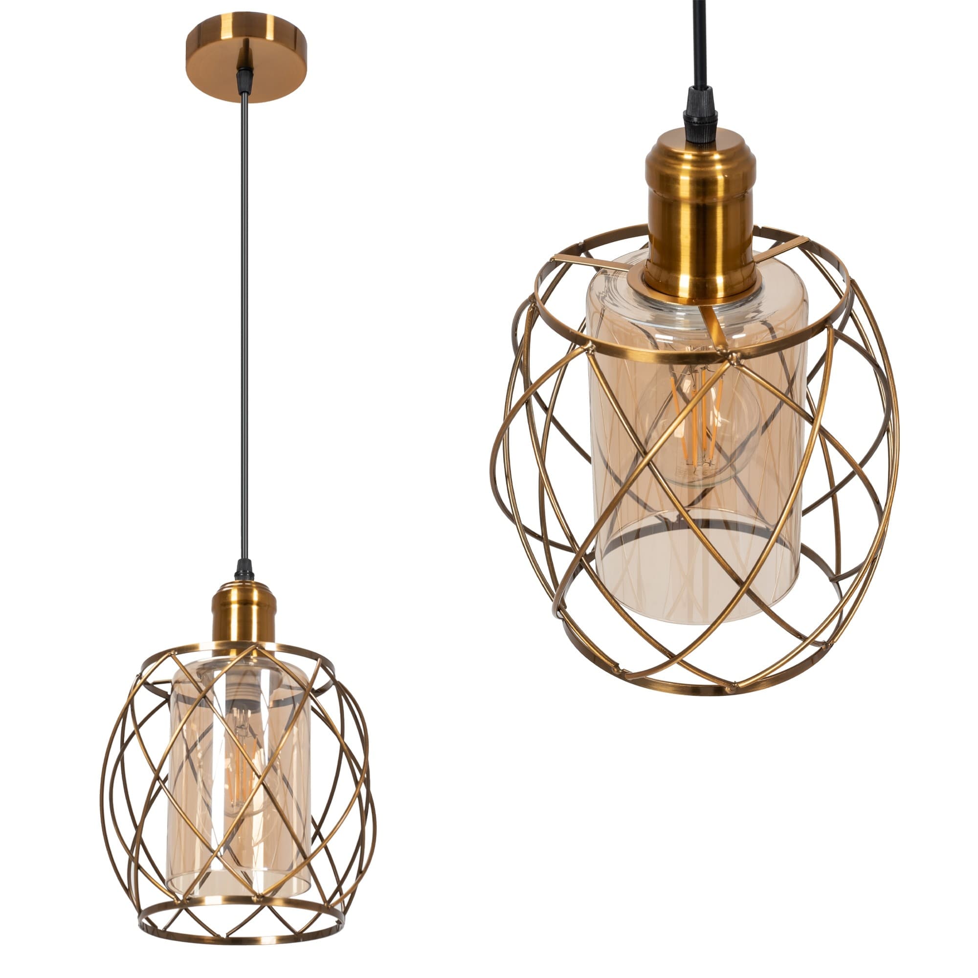 Závesná lampa La Belle XII medená 1