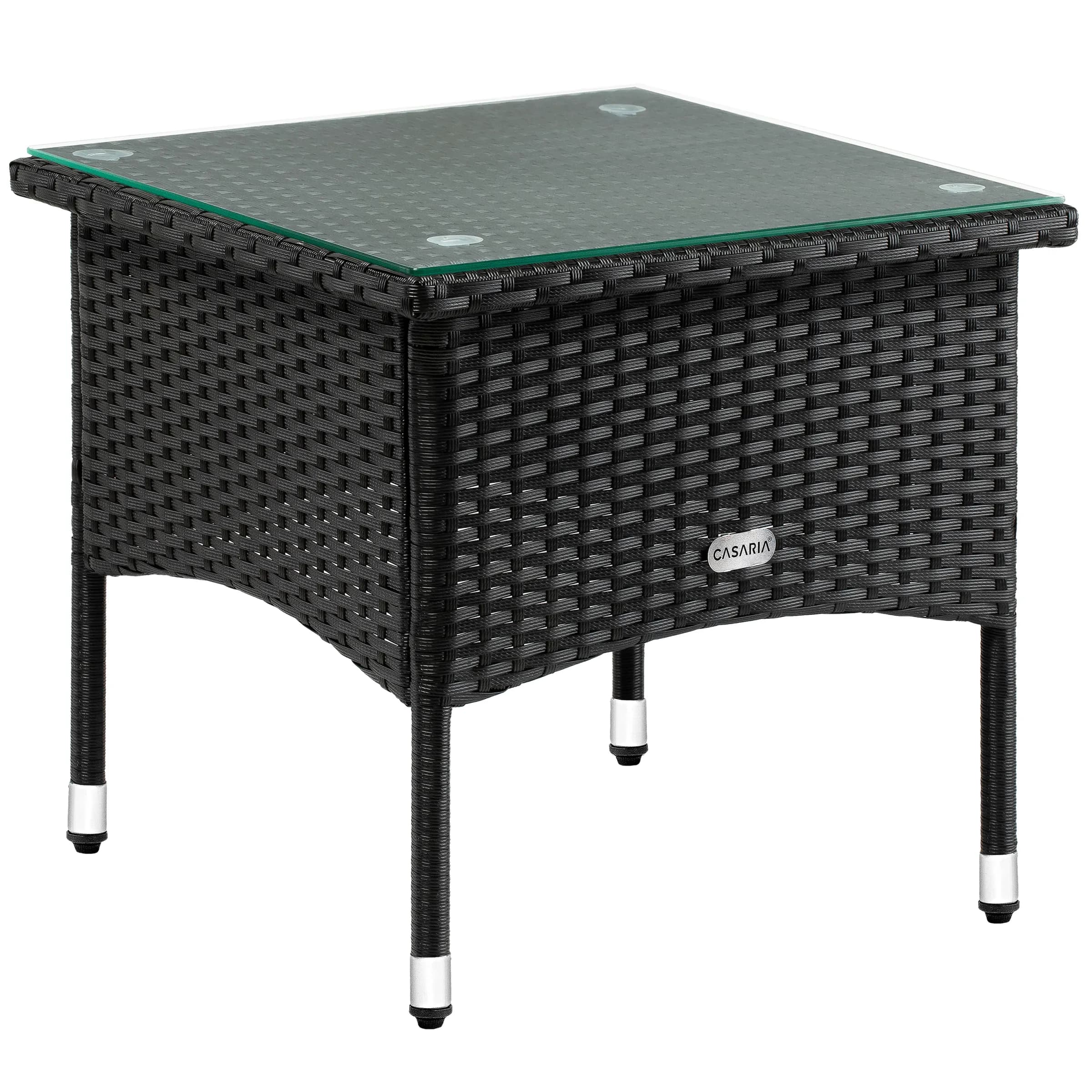 Odkladací stolík Muchi 50 cm polyratan čierny 1