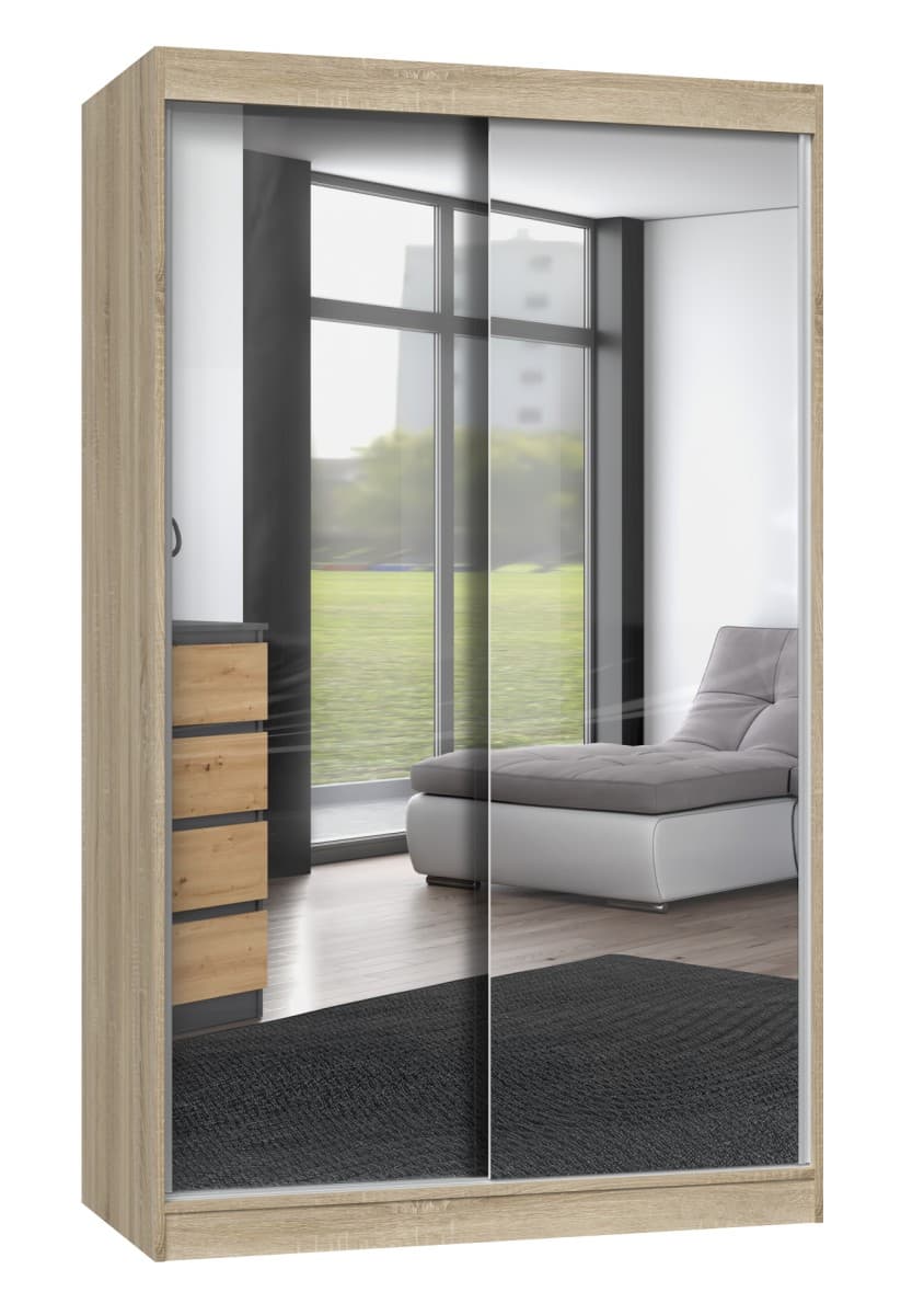 Šatníková skriňa s 2 zrkadlami IGA 120 cm dub sonoma 1